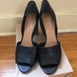 Franco sarto soft leather open toe heel